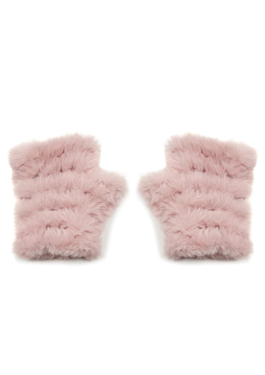 Jocelyn Mandy Faux Fur Fingerless Soft Furry Mittens