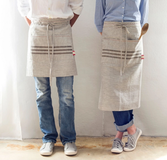 Striped Linen Kitchen Apron