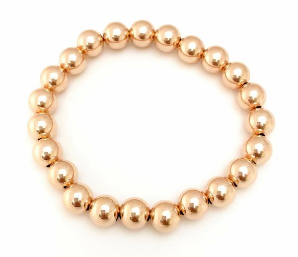 Rose Gold-Filled Bead Bracelet (8mm)