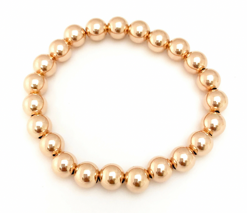Rose Gold-Filled Bead Bracelet (8mm)