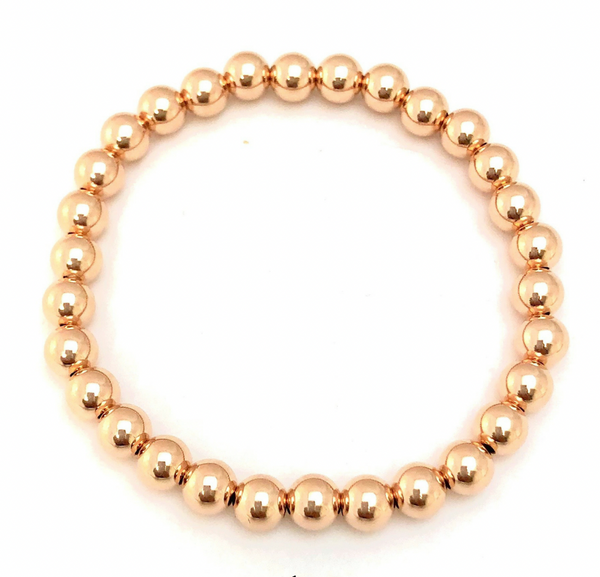 Rose Gold-Filled Bead Bracelet (6mm)