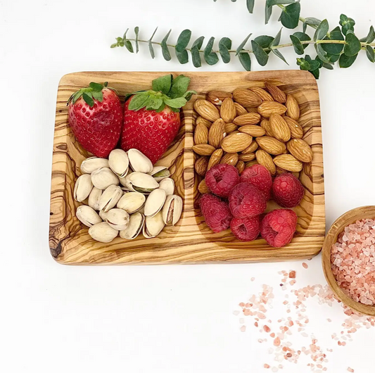 Olive Wood Two Section Dish