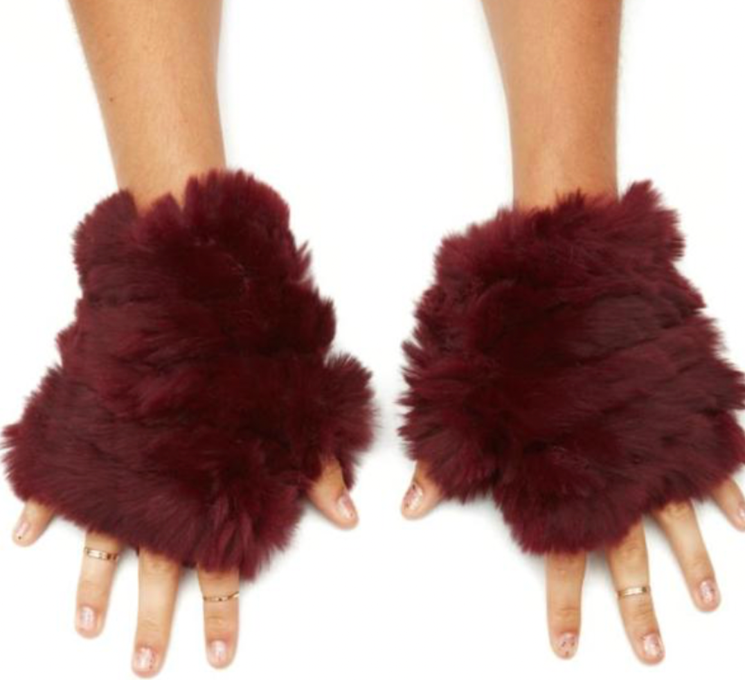 Jocelyn Mandy Faux Fur Fingerless Soft Furry Mittens